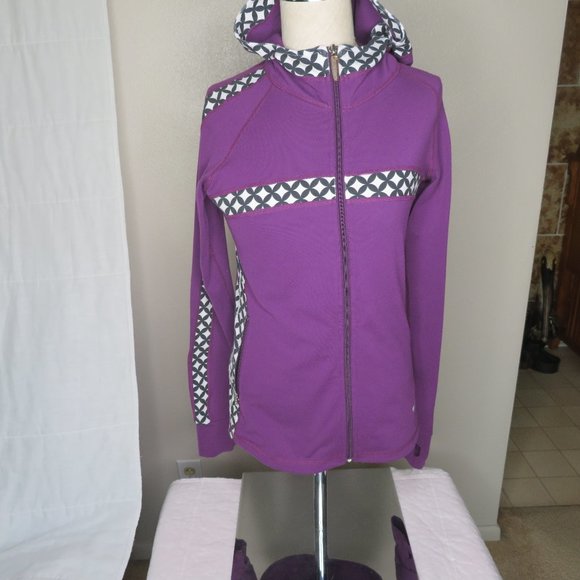 Women's One Tooth Full Zip Hoodie with Pockets and Thumb Holes Size S/P - Picture 1 of 8